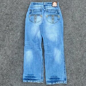 Vintage Y2K Akademiks Embroidered Baggy Blue Jeans